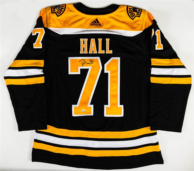 Taylor Hall Signed Boston Bruins Jersey with COA 