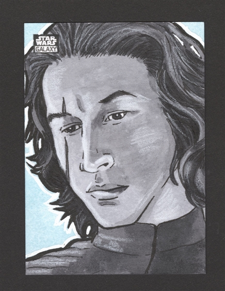 2021 Kylo Ren Star Wars Galaxy Chrome Sketch Card Painted by Ashlee Brienzo (1/1)