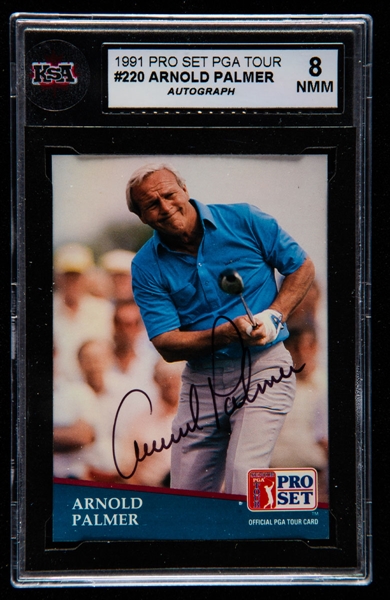 1991 Pro Set PGA Tour Golf Card #220 Signed by Arnold Palmer - KSA Certified