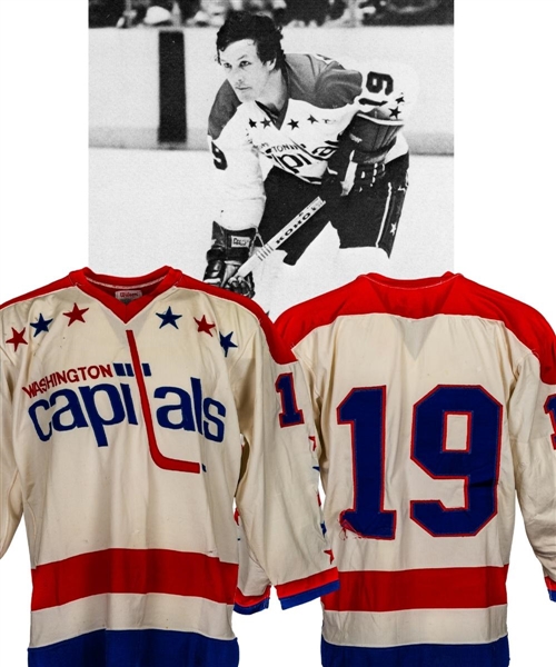 Bryan Watsons Late-1970s Washington Capitals Game-Worn Jersey - Team Repairs!