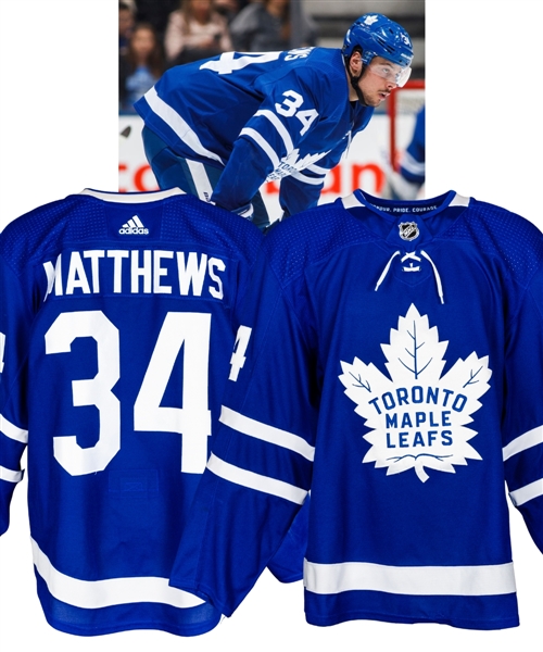 Auston Matthews’ 2018-19 Toronto Maple Leafs Game-Worn Jersey with Team COA – Photo-Matched! 