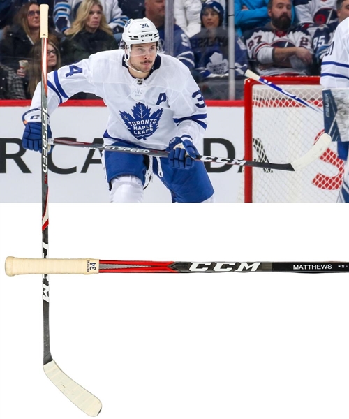 Auston Matthews’ 2019-20 Toronto Maple Leafs CCM JetSpeed FT2 Game-Used Stick with Team LOA