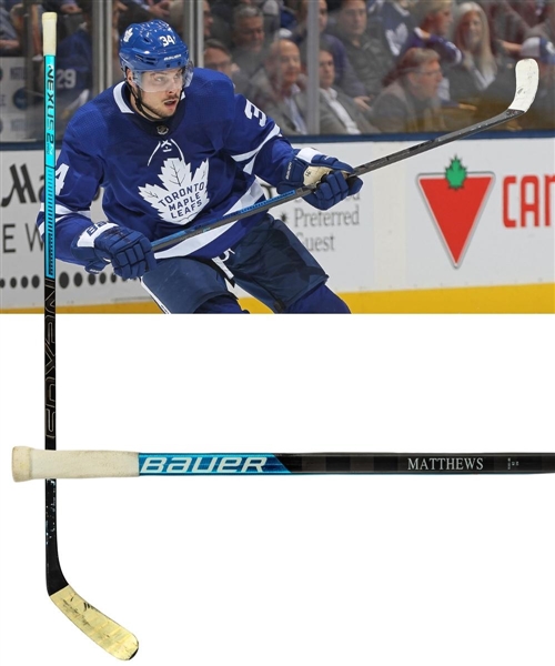 Auston Matthews’ 2018-19 Toronto Maple Leafs Bauer Nexus 2N Pro Game-Used Stick with Team LOA – Photo-Matched! 