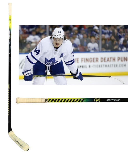 Auston Matthews’ 2019-20 Toronto Maple Leafs Warrior Alpha DX Game-Used Stick with Team LOA 