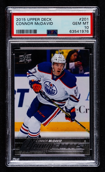 2015-16 Upper Deck Young Guns Hockey Card #201 Connor McDavid Rookie – Graded PSA GEM MT 10