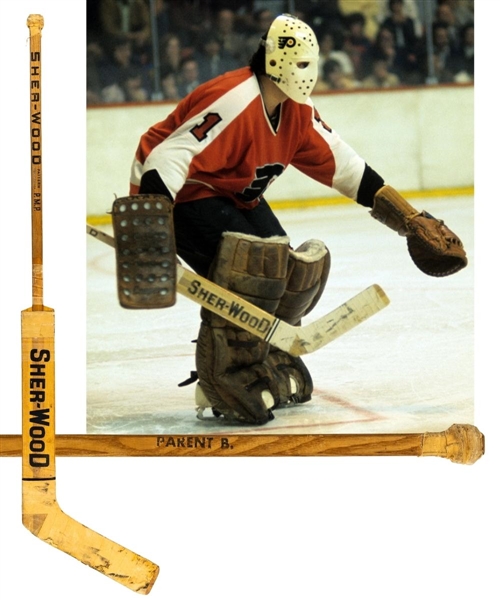 Bernie Parent’s 1973-74 Philadelphia Flyers Sher-Wood Game-Used Stick – Vezina and Conn Smythe Winning Season! – Stanley Cup Championship Season! 