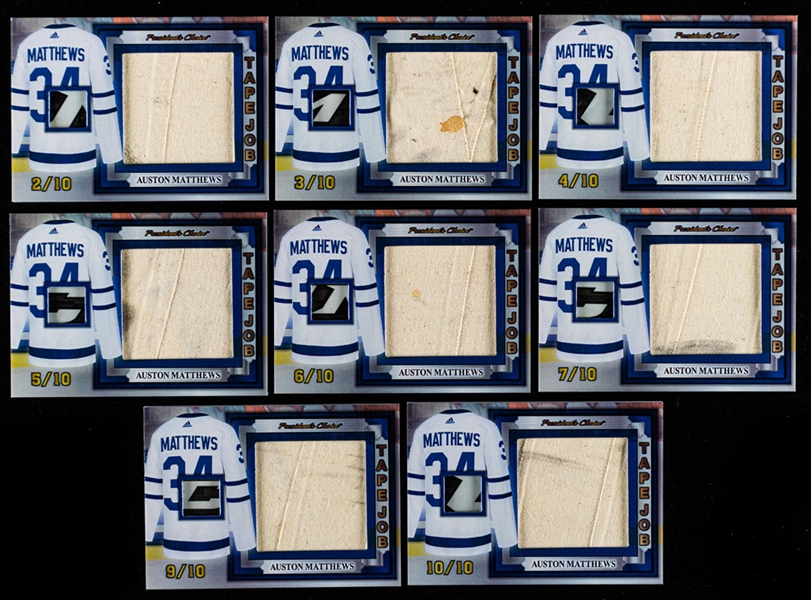 2019 President’s Choice "Tape Job" Auston Matthews Game-Used Piece of Stick/Pieces of Tape Hockey Cards (8 - All Numbered /10)
