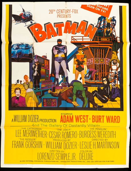 1966 Batman (20th Century Fox) Three Sheet Movie Poster (41” x 81”)