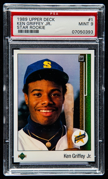 1989 Upper Deck Baseball Card #1 HOFer Ken Griffey Jr. Rookie - Graded PSA 9