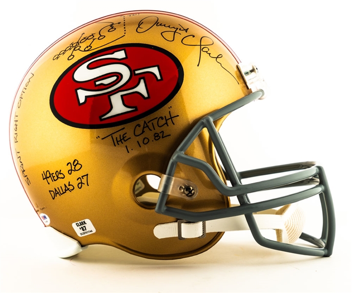 Dwight Clark Signed San Francisco 49ers Full-Size Riddell Helmet "The Catch" with PSA/DNA COA