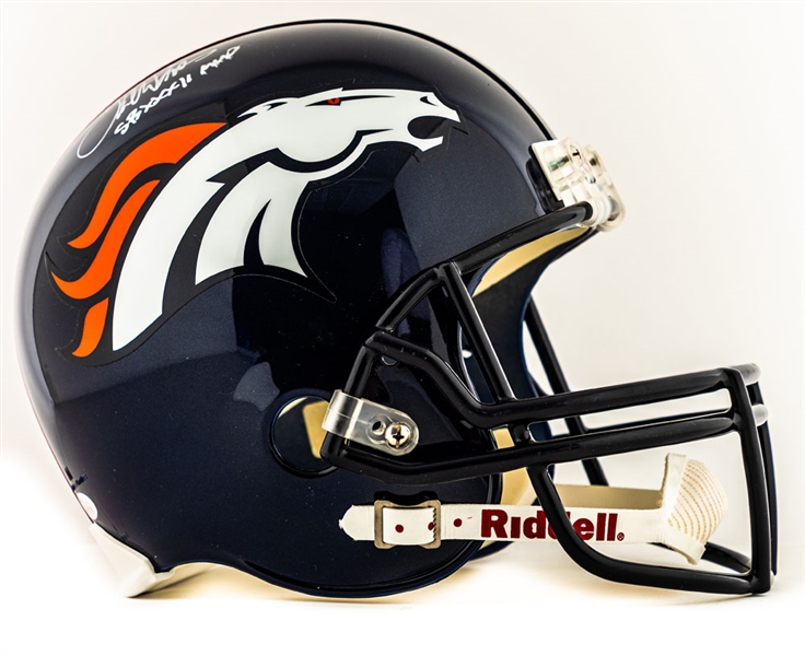 Terrell Davis Signed Denver Broncos Full-Size Riddell Helmet with "SB XXXII MVP" Annotation - JSA Certified