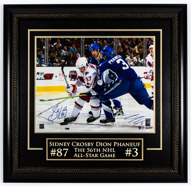 Sidney Crosby and Dion Phaneuf Signed 2008 NHL All-Star Game Framed Photo with COA (30” x 31”) 