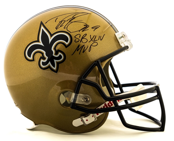 Drew Brees Signed New Orleans Saints Full-Size Riddell Helmet with JSA LOA - "SB XLIV MVP" Annotation