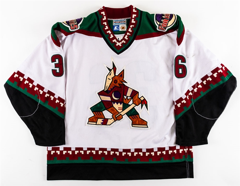Juha Ylonens 1996-97 Phoenix Coyotes Inaugural Season Game-Worn Jersey with Team LOA