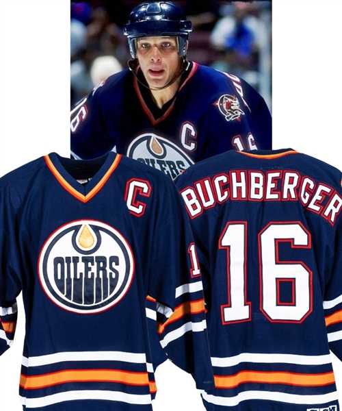 Kelly Buchbergers 1998-99 Edmonton Oilers Game-Worn Captains Jersey with LOA 
