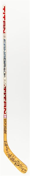Wayne Gretzkys 1984 Canada Cup Team Canada Team-Signed Game-Issued Stick Including Gretzky, Messier and Yzerman