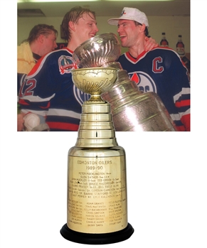 Barrie Staffords 1989-90 Edmonton Oilers Stanley Cup Championship Trophy with His Signed LOA (13")