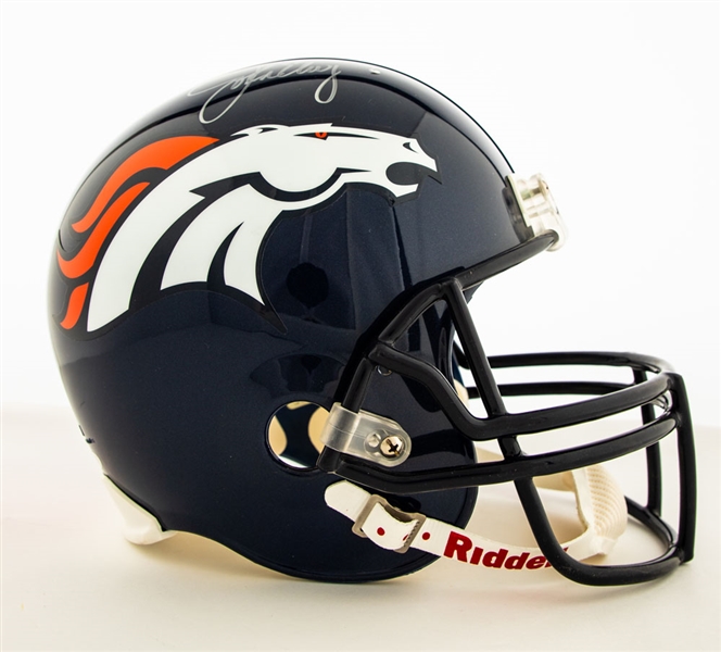 John Elway Signed Denver Broncos Full-Size Riddell Helmet - Steiner Certified