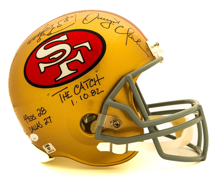 Dwight Clark Signed San Francisco 49ers Full-Size Riddell Helmet "The Catch" with JSA COA