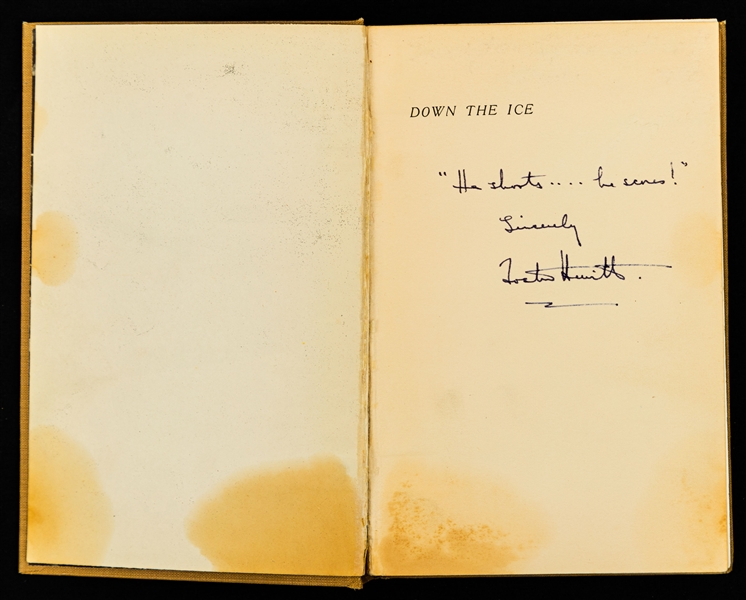 "Down the Ice" 1934 Book Signed by Deceased HOFer Foster Hewitt