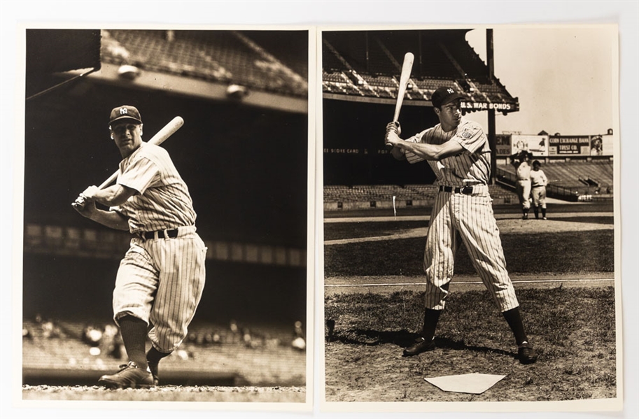 Vintage Oversized (11" x 14") Baseball Photo Collection of 43 including 29 HOFers with Mathewson, Mantle, DiMaggio and Gehrig 