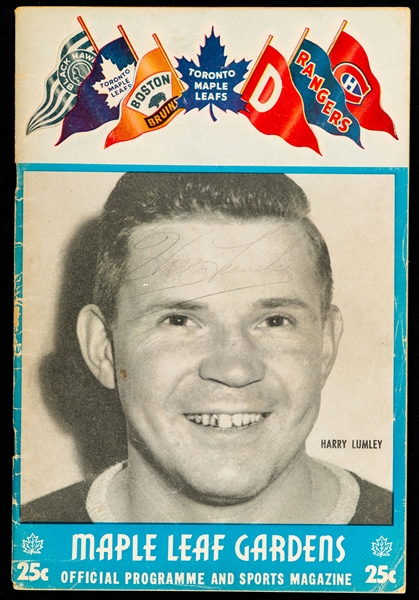 Toronto Maple Leafs 1955-56 Team Signed Program Including Horton, Hewitt, Lumley with PSA/DNA LOA 