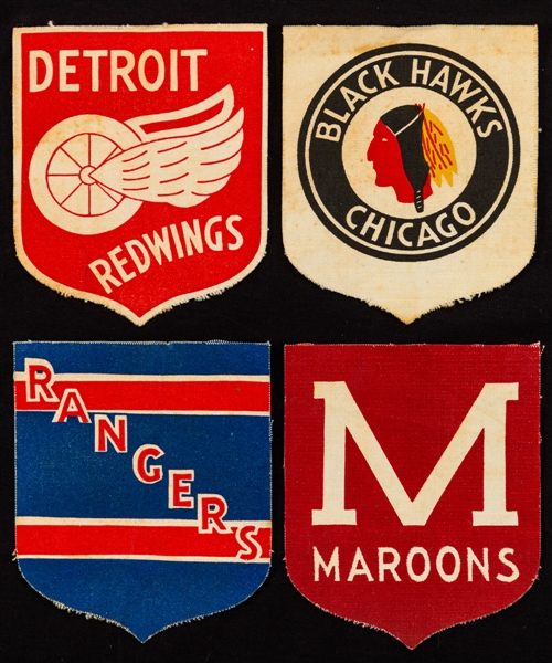 Bee Hive 1934-43 Premium NHL Team Shield / Crest Collection of 4
