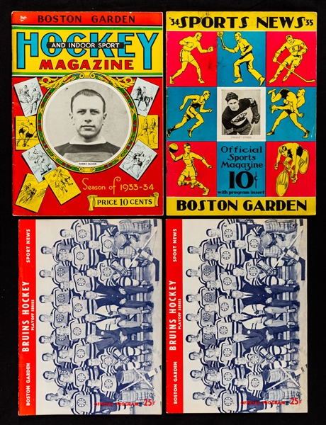 Boston Bruins 1933-1959 Program Collection of 16