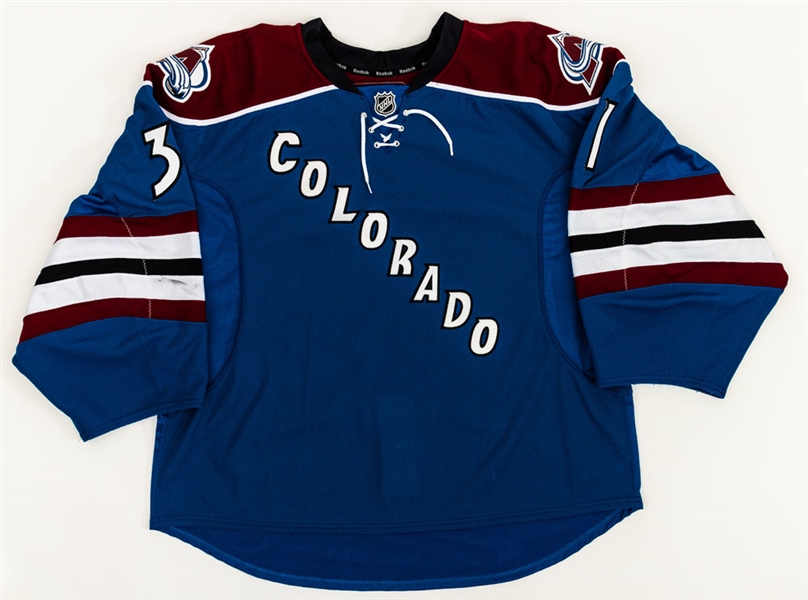 Peter Budajs 2010-11 Colorado Avalanche Game-Worn Third Jersey with Team LOA - Photo-Matched! 