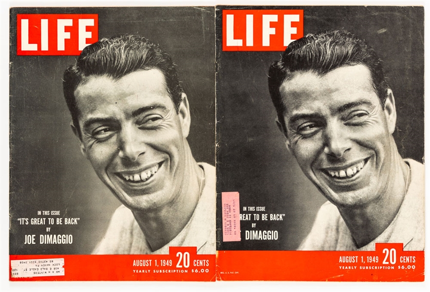 Life Magazine Baseball Covers Collection of 10 Including Robinson, Williams, Mantle and DiMaggio 