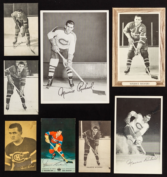 Maurice "Rocket" Richard Hockey Postcards & Premium Picture Collection of 11