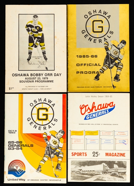 Bobby Orr Oshawa Program Lot of 4 including Signed 1965-66 Reunion Program 