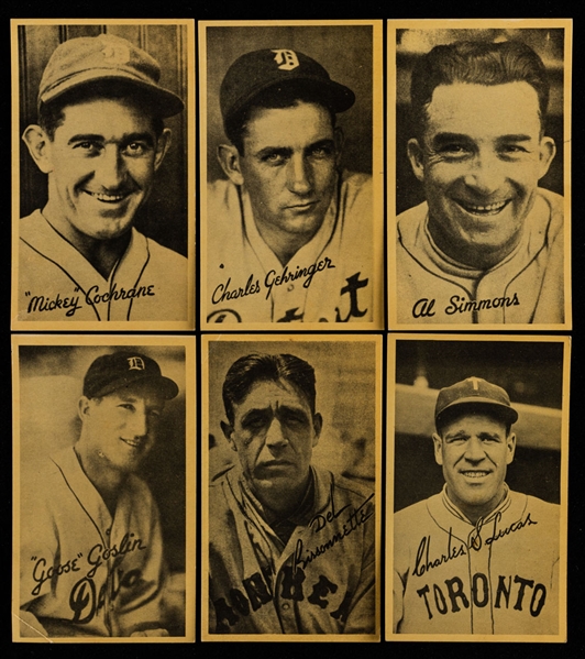 Circa 1936 Goudey Wide Pen Baseball Premiums (R314) Collection of 29 Including Mickey Cochrane, Charlie Gehringer and Al Simmons