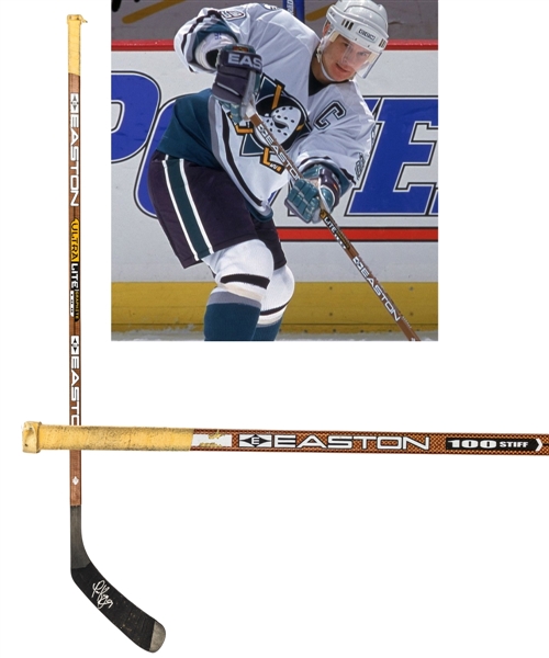 Paul Kariyas Early-2000s Anaheim Mighty Ducks Signed Easton Game-Used Stick