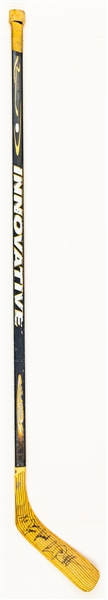 Luc Robitailles Late-1990s Los Angeles Kings Signed Innovative 2000 Game-Used Stick