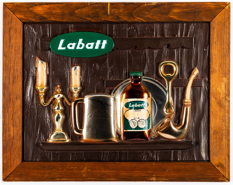 Vintage Labatt 50 Beer Embossed Advertising Sign (16 1/2" x 21")