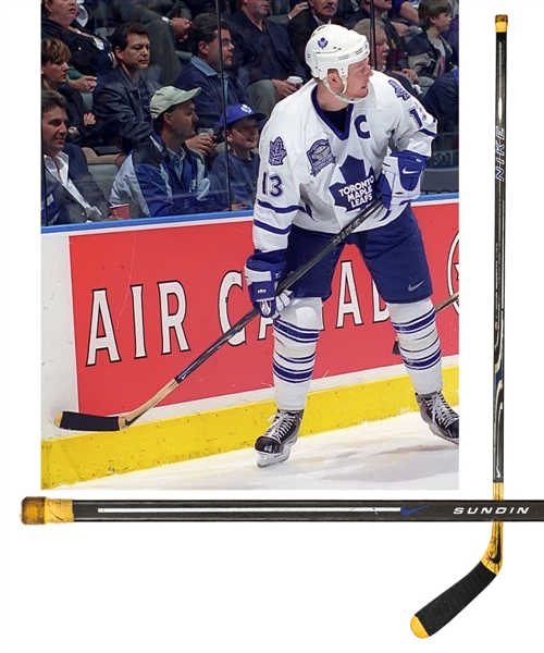 Mats Sundin’s 1998-99 Toronto Maple Leafs Signed Nike Ignite Game-Used Stick Plus Signed 2002 Team Sweden Olympic Jersey