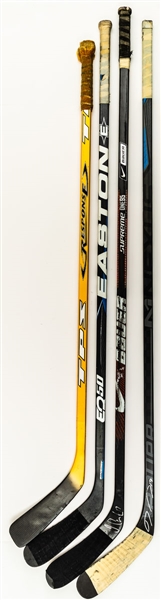 Game-Used Stick Collection of 4 Including Verbeek, Lupul, Carter and Johansen