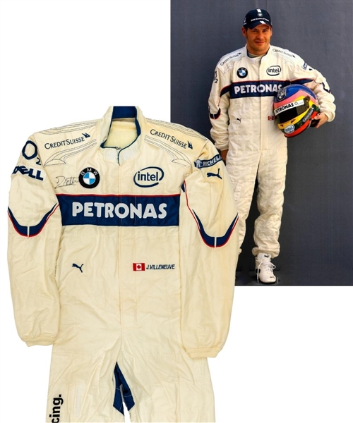 Jacques Villeneuve’s 2006 BMW Sauber F1 Team Signed Race-Worn Suit with His Signed LOA