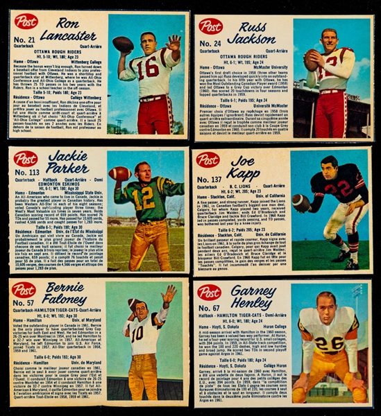 1962 Post CFL Football Near Complete Card Set (129/137)