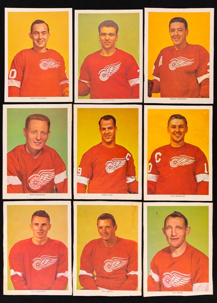 1964-65 Chex Cereal Detroit Red Wings Hockey Photos (9) - Complete Team Set