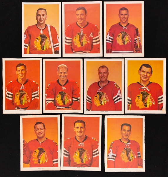 1964-65 Chex Cereal Chicago Black Hawks Hockey Photos (10) - Complete Team Set