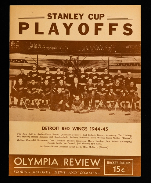 Detroit Olympia 1945 Stanley Cup Finals Program 