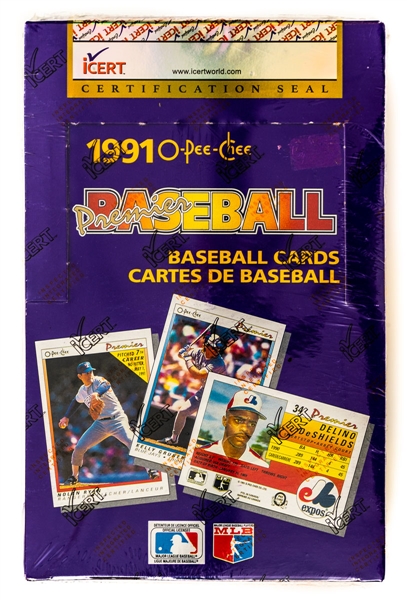1991 O-Pee-Chee Premier Baseball Wax Boxes (5 - iCert Certified) and 1992 O-Pee-Chee Premier Baseball Sealed Wax Boxes (10)