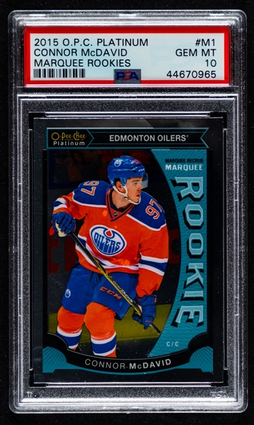 2015-16 O-Pee-Chee Platinum Marquee Rookies Hockey Card #M1 Connor McDavid - Graded PSA GEM MT 10