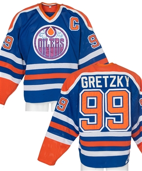 Wayne Gretzky Edmonton Oilers Vintage-Signed Captains Jersey Made with 1982-83 Edmonton Oilers Game Jersey