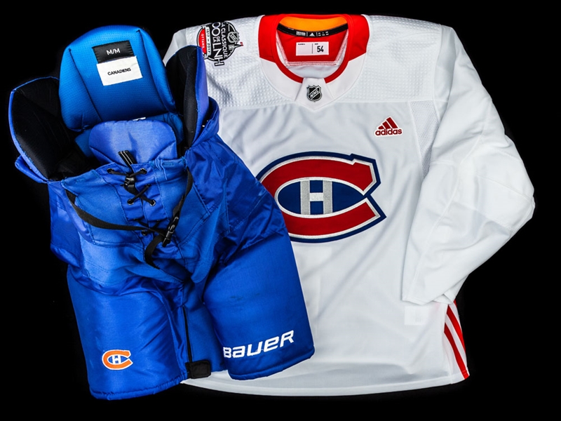 Montreal Canadiens December 16th 2017 "NHL 100 Classic" Game-Worn Bauer Pants Plus Montreal Canadiens "NHL 100 Classic" Practice-Worn Jersey with Team LOA 