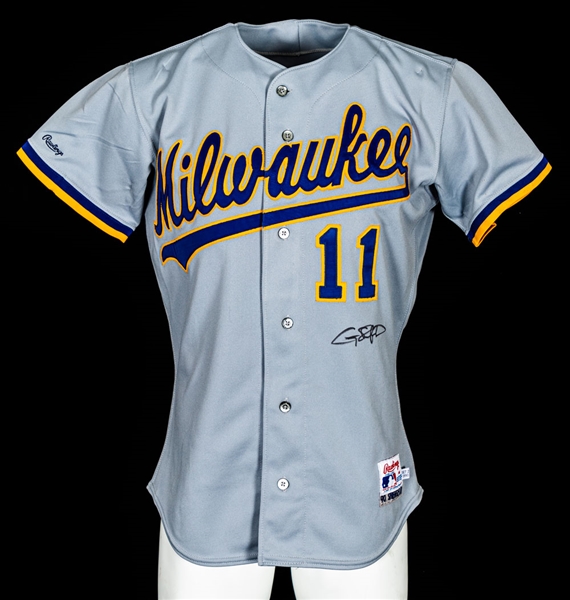 Gary Sheffield’s 1990 Milwaukee Brewers Signed Game-Worn Jersey with LOA 