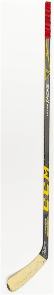 Jack Eichels 2014-15 Boston University Signed Upper Deck "NHL Draft Photo Shoot" Used CCM Ultra Tacks Stick with LOA 