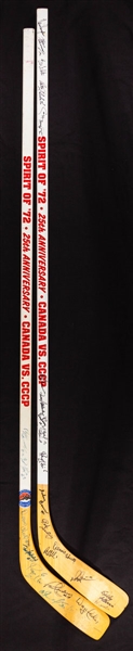 1972 Canada-Russia Series 25th Anniversary Team Canada Team-Signed Sticks (2) with LOA 